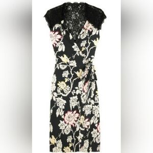 DVF capped sleeves lace dress